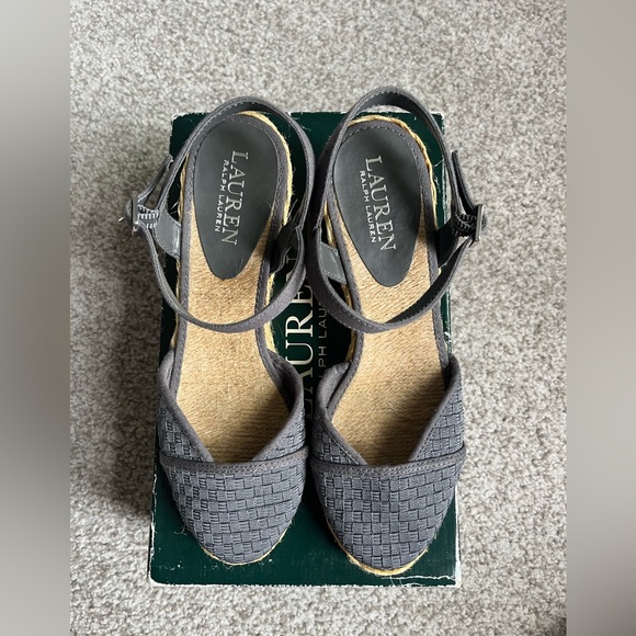 Lauren Ralph Lauren Shoes - Lauren Ralph Lauren Charcoal Wedge Sandals